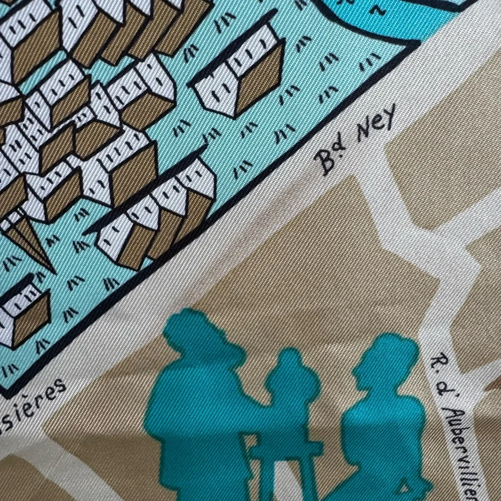 Vintage Hermès Les Amoureux de Paris Silk Scarf With Box